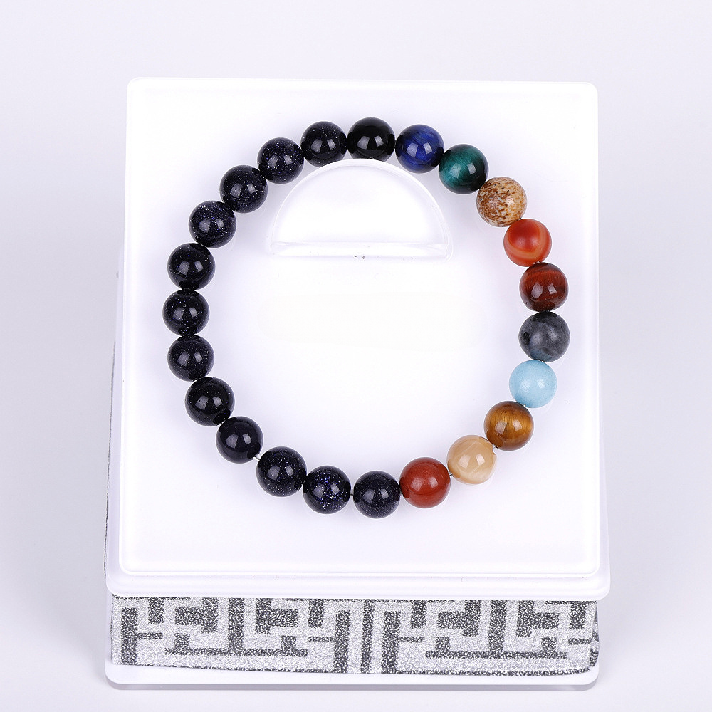Stone de 8 mm de 8 mm Ocho planetas pulsera de pulsera
